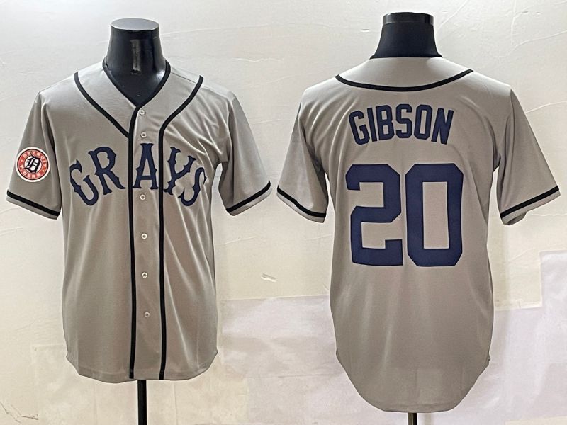 Men Detroit Tigers #20 Gibson Grey Joint Name Game Nike 2025 MLB Jersey style 2